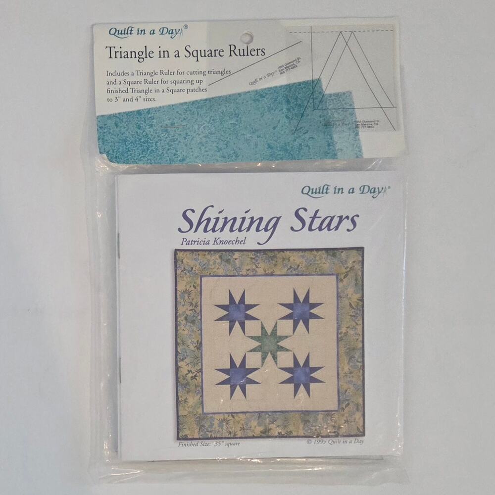 Triangle in a Square Rulers Quilt in a Day includes pattern NEW Quilting, Sewing